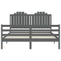 vidaXL Massivholzbett mit Kopfteil Grau 160x200 cm vidaXL Massivholzbett mit Kopfteil Grau 160x200 cm