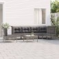 vidaXL 7-tlg. Garten-Lounge-Set mit Kissen Grau Poly Rattan vidaXL 7-tlg. Garten-Lounge-Set mit Kissen Grau Poly Rattan