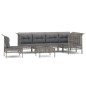 vidaXL 7-tlg. Garten-Lounge-Set mit Kissen Grau Poly Rattan vidaXL 7-tlg. Garten-Lounge-Set mit Kissen Grau Poly Rattan