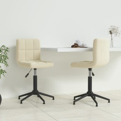 Esszimmerstühle 2 Stk. Drehbar Creme Samt