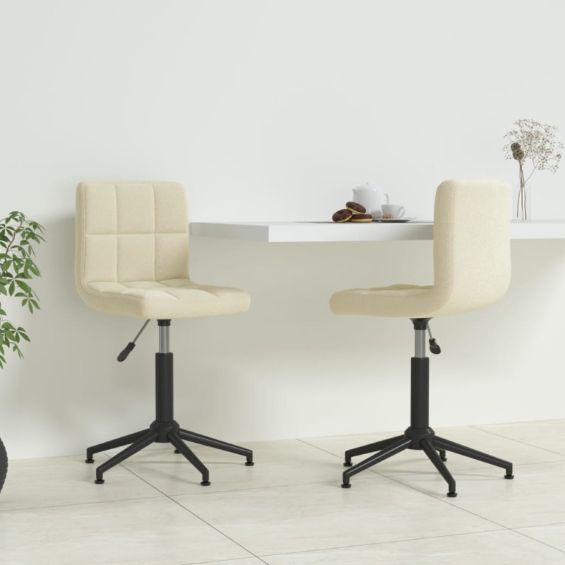 Esszimmerstühle 2 Stk. Drehbar Creme Samt Esszimmerstühle 2 Stk. Drehbar Creme Samt
