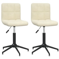 Esszimmerstühle 2 Stk. Drehbar Creme Samt