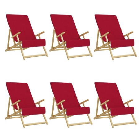 vidaXL Strandtücher 6 Stk. Burgunderrot 60x135 cm Stoff 400 GSM