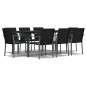 vidaXL 9-tlg. Garten-Essgruppe mit Kissen Poly Rattan und Stahl vidaXL 9-tlg. Garten-Essgruppe mit Kissen Poly Rattan und Stahl