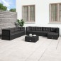vidaXL 8-tlg. Garten-Lounge-Set mit Kissen Schwarz Poly Rattan vidaXL 8-tlg. Garten-Lounge-Set mit Kissen Schwarz Poly Rattan