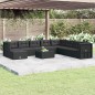 vidaXL 9-tlg. Garten-Lounge-Set mit Kissen Schwarz Poly Rattan vidaXL 9-tlg. Garten-Lounge-Set mit Kissen Schwarz Poly Rattan