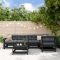 vidaXL 6-tlg. Garten-Lounge-Set mit Kissen Schwarz Massivholz vidaXL 6-tlg. Garten-Lounge-Set mit Kissen Schwarz Massivholz