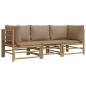 vidaXL 3-tlg. Garten-Lounge-Set mit Taupe Kissen Bambus vidaXL 3-tlg. Garten-Lounge-Set mit Taupe Kissen Bambus