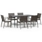 vidaXL 7-tlg. Garten-Essgruppe mit Kissen Poly Rattan und Stahl vidaXL 7-tlg. Garten-Essgruppe mit Kissen Poly Rattan und Stahl