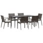 vidaXL 7-tlg. Garten-Essgruppe mit Kissen Poly Rattan und Stahl vidaXL 7-tlg. Garten-Essgruppe mit Kissen Poly Rattan und Stahl