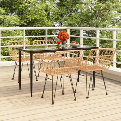 vidaXL 5-tlg. Garten-Essgruppe Poly Rattan