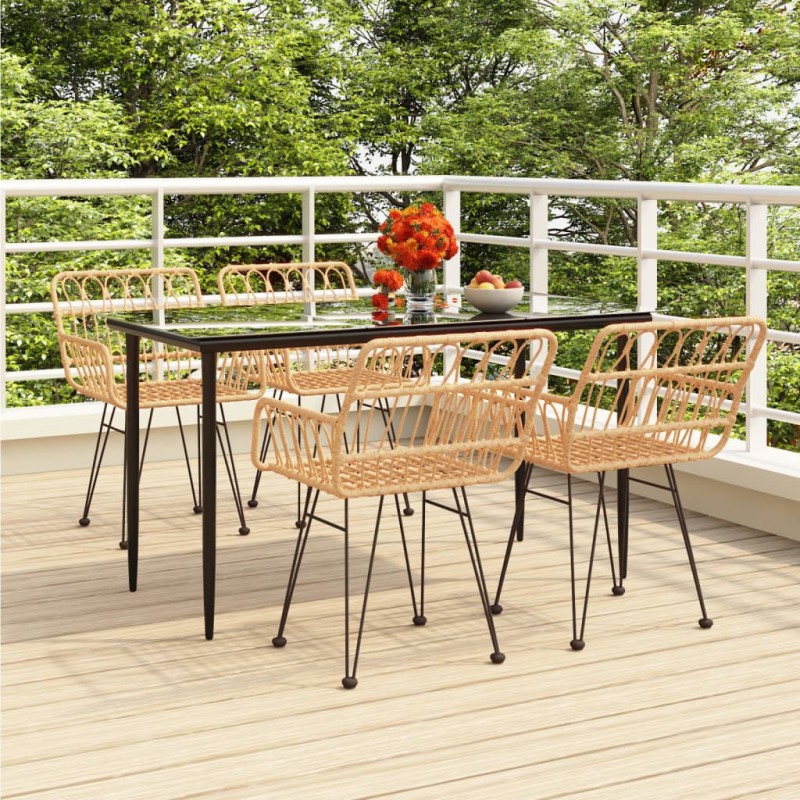 vidaXL 5-tlg. Garten-Essgruppe Poly Rattan vidaXL 5-tlg. Garten-Essgruppe Poly Rattan