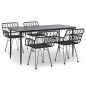 vidaXL 5-tlg. Garten-Essgruppe Schwarz Poly Rattan vidaXL 5-tlg. Garten-Essgruppe Schwarz Poly Rattan