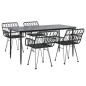 vidaXL 5-tlg. Garten-Essgruppe Schwarz Poly Rattan vidaXL 5-tlg. Garten-Essgruppe Schwarz Poly Rattan