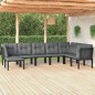 vidaXL 8-tlg. Garten-Lounge-Set Schwarz und Grau Poly Rattan vidaXL 8-tlg. Garten-Lounge-Set Schwarz und Grau Poly Rattan