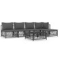 vidaXL 6-tlg. Garten-Lounge-Set mit Kissen Anthrazit Stahl vidaXL 6-tlg. Garten-Lounge-Set mit Kissen Anthrazit Stahl