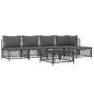 vidaXL 6-tlg. Garten-Lounge-Set mit Kissen Anthrazit Stahl vidaXL 6-tlg. Garten-Lounge-Set mit Kissen Anthrazit Stahl