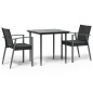 vidaXL 3-tlg. Garten-Essgruppe mit Kissen Poly Rattan und Stahl vidaXL 3-tlg. Garten-Essgruppe mit Kissen Poly Rattan und Stahl