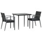 vidaXL 3-tlg. Garten-Essgruppe mit Kissen Poly Rattan und Stahl vidaXL 3-tlg. Garten-Essgruppe mit Kissen Poly Rattan und Stahl