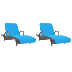 vidaXL Strandtücher 2 Stk. Türkis 75x200 cm Stoff 400 GSM