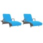vidaXL Strandtücher 2 Stk. Türkis 75x200 cm Stoff 400 GSM vidaXL Strandtücher 2 Stk. Türkis 75x200 cm Stoff 400 GSM