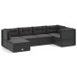 vidaXL 6-tlg. Garten-Lounge-Set mit Kissen Schwarz Poly Rattan vidaXL 6-tlg. Garten-Lounge-Set mit Kissen Schwarz Poly Rattan
