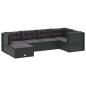 vidaXL 6-tlg. Garten-Lounge-Set mit Kissen Schwarz Poly Rattan vidaXL 6-tlg. Garten-Lounge-Set mit Kissen Schwarz Poly Rattan