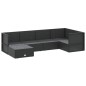 vidaXL 6-tlg. Garten-Lounge-Set mit Kissen Schwarz Poly Rattan vidaXL 6-tlg. Garten-Lounge-Set mit Kissen Schwarz Poly Rattan