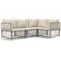 vidaXL 4-tlg. Garten-Lounge-Set mit Kissen Anthrazit Poly Rattan vidaXL 4-tlg. Garten-Lounge-Set mit Kissen Anthrazit Poly Rattan