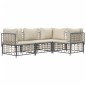 vidaXL 4-tlg. Garten-Lounge-Set mit Kissen Anthrazit Poly Rattan vidaXL 4-tlg. Garten-Lounge-Set mit Kissen Anthrazit Poly Rattan