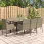 vidaXL 9-tlg. Garten-Essgruppe mit Kissen Schwarz und Grau Poly Rattan vidaXL 9-tlg. Garten-Essgruppe mit Kissen Schwarz und Grau Poly Rattan