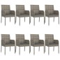 vidaXL 9-tlg. Garten-Essgruppe mit Kissen Schwarz und Grau Poly Rattan vidaXL 9-tlg. Garten-Essgruppe mit Kissen Schwarz und Grau Poly Rattan