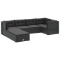 vidaXL 7-tlg. Garten-Lounge-Set mit Kissen Schwarz Poly Rattan vidaXL 7-tlg. Garten-Lounge-Set mit Kissen Schwarz Poly Rattan
