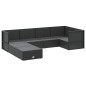vidaXL 7-tlg. Garten-Lounge-Set mit Kissen Schwarz Poly Rattan vidaXL 7-tlg. Garten-Lounge-Set mit Kissen Schwarz Poly Rattan