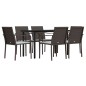 vidaXL 7-tlg. Garten-Essgruppe mit Kissen Poly Rattan und Stahl vidaXL 7-tlg. Garten-Essgruppe mit Kissen Poly Rattan und Stahl