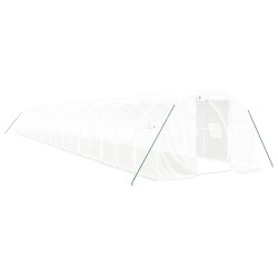 vidaXL Gewächshaus mit Stahlrahmen Weiß 60 m² 20x3x2 m