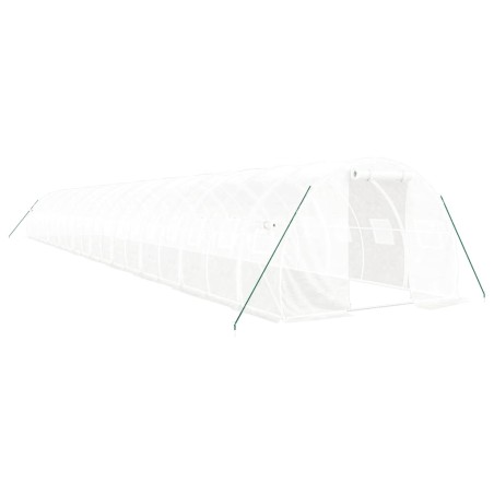 vidaXL Gewächshaus mit Stahlrahmen Weiß 60 m² 20x3x2 m