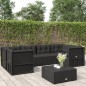 vidaXL 6-tlg. Garten-Lounge-Set mit Kissen Schwarz Poly Rattan vidaXL 6-tlg. Garten-Lounge-Set mit Kissen Schwarz Poly Rattan