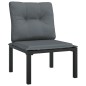 vidaXL 6-tlg. Garten-Lounge-Set Schwarz und Grau Poly Rattan vidaXL 6-tlg. Garten-Lounge-Set Schwarz und Grau Poly Rattan