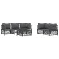 vidaXL 6-tlg. Garten-Lounge-Set mit Kissen Anthrazit Stahl vidaXL 6-tlg. Garten-Lounge-Set mit Kissen Anthrazit Stahl