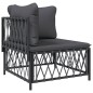 vidaXL 6-tlg. Garten-Lounge-Set mit Kissen Anthrazit Stahl vidaXL 6-tlg. Garten-Lounge-Set mit Kissen Anthrazit Stahl