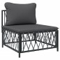 vidaXL 6-tlg. Garten-Lounge-Set mit Kissen Anthrazit Stahl vidaXL 6-tlg. Garten-Lounge-Set mit Kissen Anthrazit Stahl
