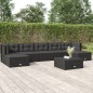 vidaXL 7-tlg. Garten-Lounge-Set mit Kissen Schwarz Poly Rattan vidaXL 7-tlg. Garten-Lounge-Set mit Kissen Schwarz Poly Rattan