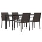 vidaXL 5-tlg. Garten-Essgruppe mit Kissen Poly Rattan und Stahl vidaXL 5-tlg. Garten-Essgruppe mit Kissen Poly Rattan und Stahl