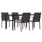 vidaXL 5-tlg. Garten-Essgruppe mit Kissen Poly Rattan und Stahl vidaXL 5-tlg. Garten-Essgruppe mit Kissen Poly Rattan und Stahl