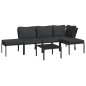 vidaXL 6-tlg. Garten-Lounge-Set mit Grauen Kissen Stahl vidaXL 6-tlg. Garten-Lounge-Set mit Grauen Kissen Stahl