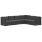 vidaXL 6-tlg. Garten-Lounge-Set mit Kissen Schwarz Poly Rattan vidaXL 6-tlg. Garten-Lounge-Set mit Kissen Schwarz Poly Rattan