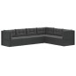vidaXL 6-tlg. Garten-Lounge-Set mit Kissen Schwarz Poly Rattan vidaXL 6-tlg. Garten-Lounge-Set mit Kissen Schwarz Poly Rattan