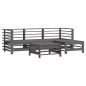 vidaXL 5-tlg. Garten-Lounge-Set mit Kissen Grau Massivholz vidaXL 5-tlg. Garten-Lounge-Set mit Kissen Grau Massivholz
