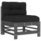 vidaXL 5-tlg. Garten-Lounge-Set mit Kissen Grau Massivholz vidaXL 5-tlg. Garten-Lounge-Set mit Kissen Grau Massivholz
